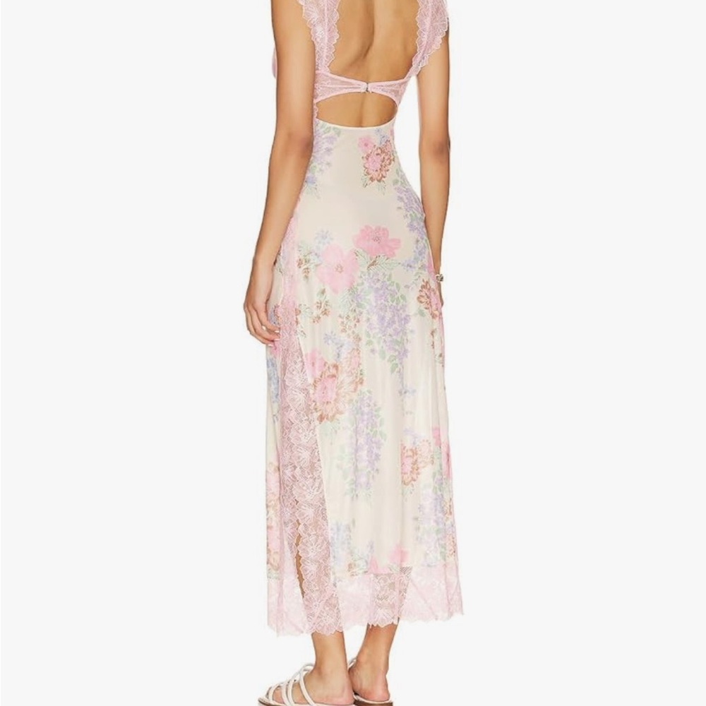 Floral Lace-Trimmed Dress